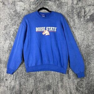 Boise State Broncos Sweatshirt Mens Large Blue NCAA Football Pullover Crewneck